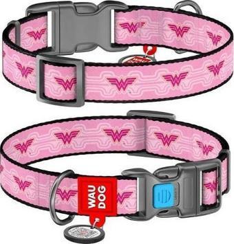 Waudog Collar QR Pasaportlu Köpek Boyun Tasması 31-49 CM, 25 MM, Wonder Woman Desenli