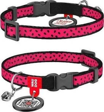 Waudog Collar QR Pasaportlu Kedi ve Ufak Irk Köpek Boyun Tasması 20-30 CM, 10 MM, Watermelon