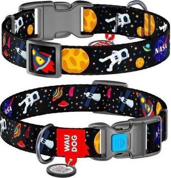 Waudog Collar QR Pasaportlu Köpek Boyun Tasması 23-35 CM, 15 MM, Nasa Desenli