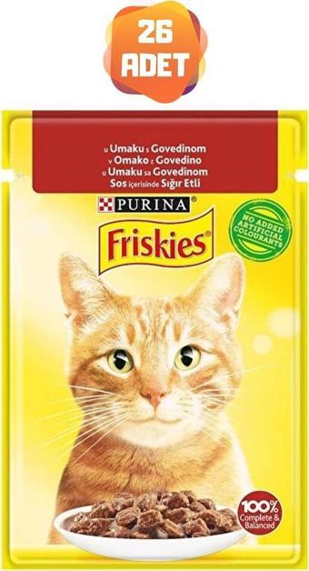 Friskies Sığır Etli Yetişkin Kedi Konserve Maması 85 Gr x 26 Adet