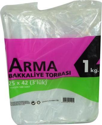 Naylon Torba Arma Şeffaf Bakkaliye Kuruyemiş Şeker Torbası 25x42 (3 lik ) Takribi 140 Adet 1000 Gr