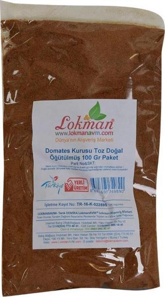 Doğal Öğütülmüş Domates Kurusu Domates Tozu 100  gr Paket