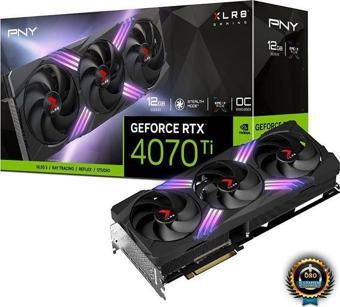 Pny RTX4070Ti XLR8 Gaming VERTO 12GB GDDR6X 192Bit VCG4070T12TFXXPB1 DX12 Gaming Ekran Kartı