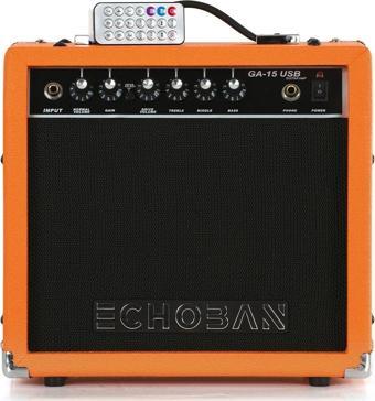 Echoban Ga15Usb 15 Watt Turuncu Gitar Amfisi Usb