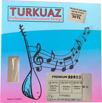 Turkuaz 0.22 Mm Pyramid + Ipek Bamlı Takım Tel Divan Bağlama Teli 022 Dbt322