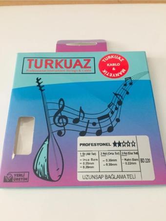 Turkuaz Bd220 0.20 Mm Çelik + Profesyonel Ipek Bamlı Uzun Sap Bağlama Takım Teli