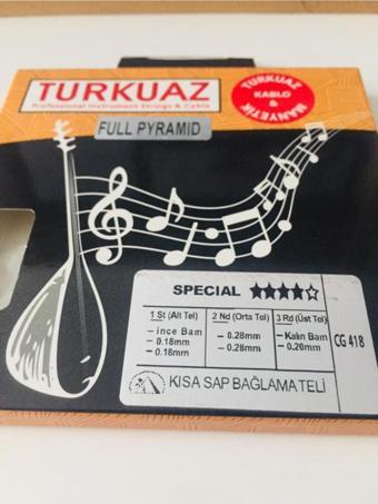 Turkuaz Cg418 0.18 Mm Pyramid + Pyramid Bamlı Profesyonel Kısa Sap Bağlama Takım Teli