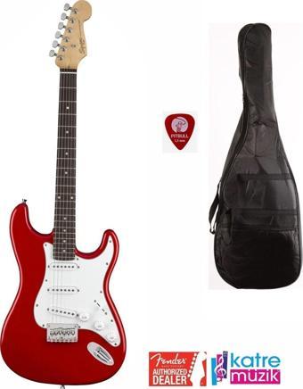 Fender Squier Mm Strat Kırmızı Elektro Gitar - Sabit Köprülü Hard Tail Red