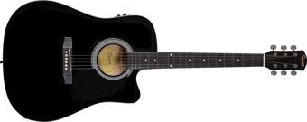 Squier Sa - 105Ce Dreadnought Cutaway Black Elektro Akustik Gitar