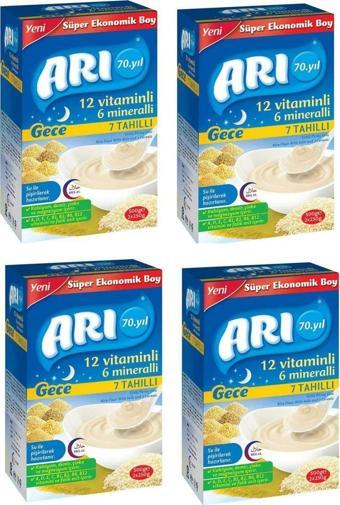 Arı Mama Gece 12 Vitaminli 6 Mineralli 7 Tahıllı Sütlü Pirinç Unu 500 Gr X 4 Adet