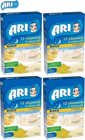 Arı Sütlü 7 Tahıllı Gece Pirinç Unu 200 gr X 4 Adet