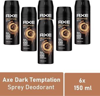 Axe Erkek Deodorant Dark Temptation 150 Ml - 6'lı Avantaj Paketi