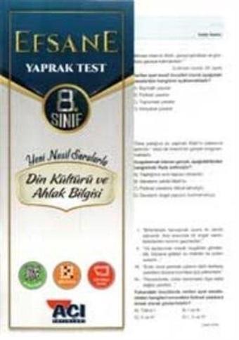 8. Sınıf Din Kültürü ve Ahlak Bilgisi Çek Kopar Yaprak Test - Açı Yayınları