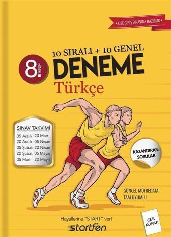 8. Sınıf Türkçe Deneme 10 Sıralı 10 Genel Deneme - Startfen Yayınları