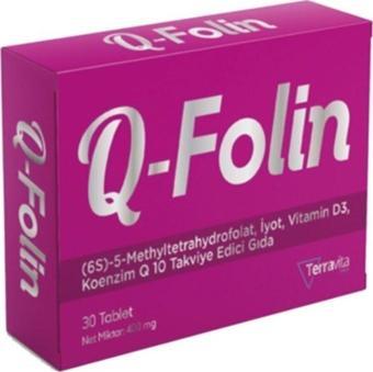 Terravita Q-folin Koenzim, Iyot, D3 Vitamini, Folik Asit Içeren Takviye Edici 30 Tablet