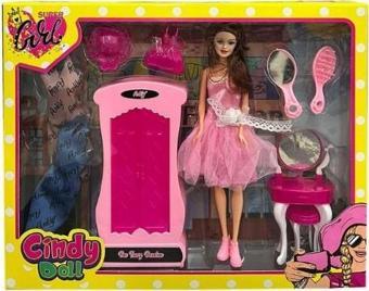 Oydaş Oyuncak 2453 Cindy Doll Dolaplı Makyaj Masalı Bebek Oyuncak