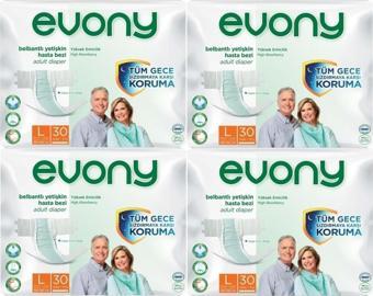 Evony Hasta Bezi Yetişkin Bel Bantlı Tekstil Yüzey L-büyük Boy 120 Adet (4pk*30)