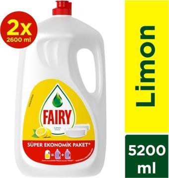 Fairy 5200 ml ( 2 X 2600 Ml) Limon Sıvı Bulaşık Deterjanı