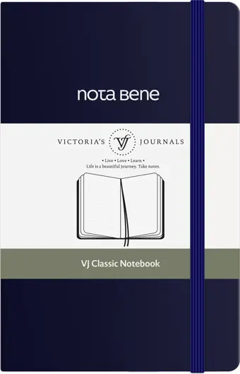 Victoria's Journals Nota Bene Classic Sert Kapak Defter, 9x14 cm, Çizgili