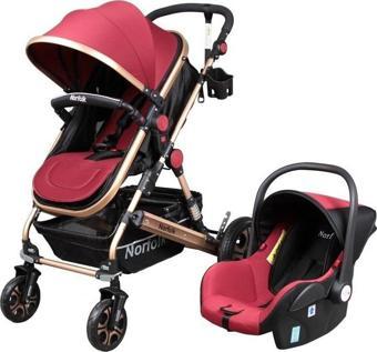 Norfolk Baby Voyage Air Luxury 5 İn1 Travel Sistem Bebek Arabası - Bordo