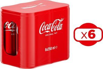 Coca-Cola 250 ml 6'lı Kutu x 6 Adet