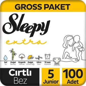 Sleepy Extra Günlük Aktivite Gross Paket Bebek Bezi 5 Numara Junior 100 Adet