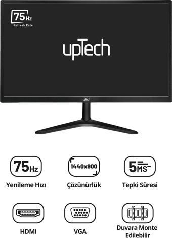 UPTECH HD190 19 inc Geniş Ekran 75 Hz 5ms VGA,HDMI Led Monitör