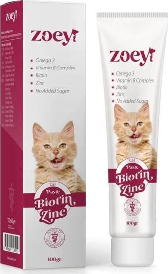 Zoey Biotin Zinc Paste Kediler İçin Tüy Yapısını Destekleyen Malt 100 gr