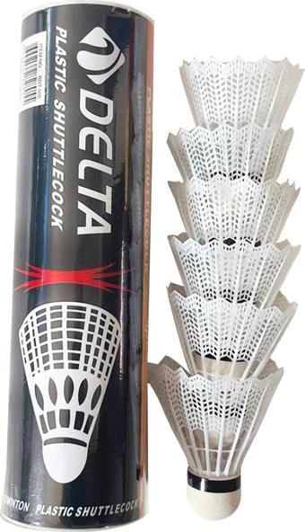 Delta 6 Adet Plastik Başlı Beyaz Badminton Topu