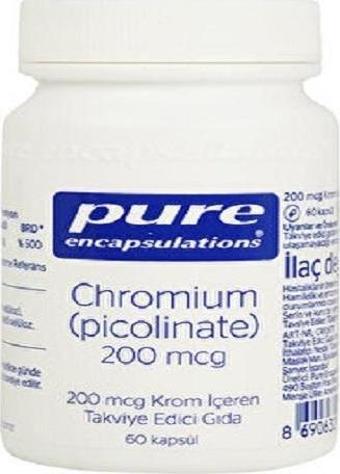 Pure Encapsulations - Aromasız Chromium Picolinate Mineral 200 Mcg 60 Kapsül