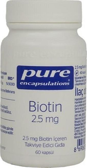 Pure Encapsulations Biotin 2,5 mg 60 Kapsül