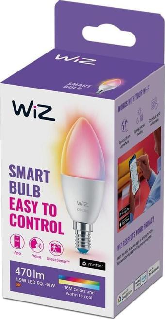 Wiz Wi-fi Renkli Ambiyans Akıllı Ampul - 40w - C37 - E14 Ince Duy