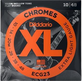 D'addario ECG23 Chromes Flat Wound Elektro Gitar teli (10-48)