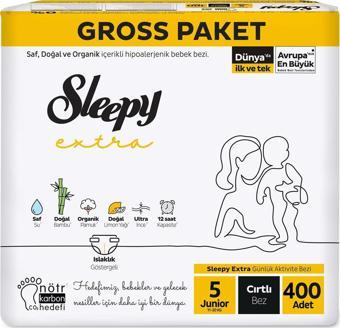 Sleepy Extra Günlük Aktivite Gross Paket Bebek Bezi 5 Numara Junior 400 Adet