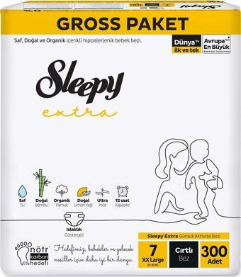 Sleepy Extra Günlük Aktivite Gross Paket Bebek Bezi 7 Numara Xxlarge 300 Adet