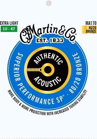 Martin MA170 Sp Extra Light 80/20 Akustik Gitar Tel Takımı (10-47)