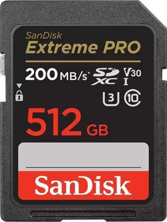 Sandisk Extreme Pro 512gb 200/140mb/s Sdxc V30 Uhs-ı U3 Hafıza Kartı Sdsdxxd-512g-gn4ın