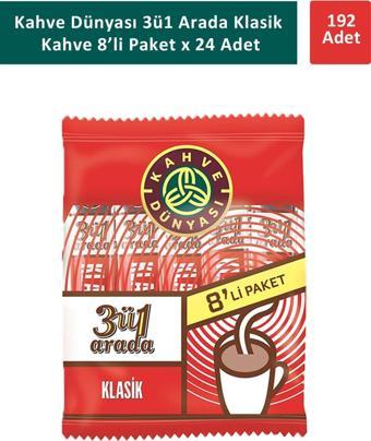 Kahve Dünyası 3ü1 Arada Klasik Kahve 8 x 18 gr x 24 Adet