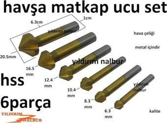 Havşa Matkabı 6 Parça Hss Metal Havşa Açıcı Set Hava Çeliği Hafşa