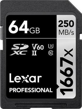 Lexar 64GB 1667X SD UhsI V60 160MB/S Hafıza Kartı