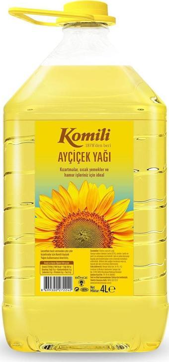 Komili AYÇİÇEK YAĞI 4 LT PET 