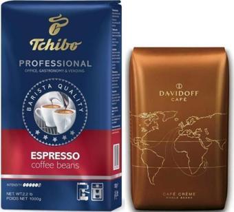 Tchibo Profesional Espresso Çekirdek Kahve 1 kg + Davidoff Café Creme Çekirdek Kahve 500 gr