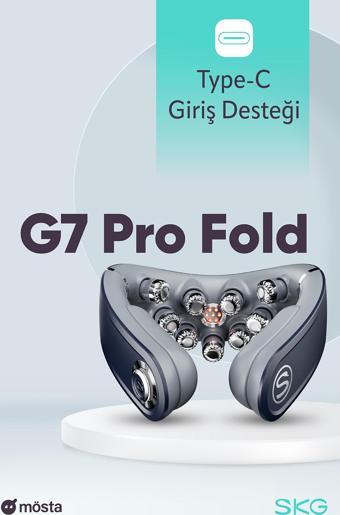 SKG G7 Pro Fold TENS-EMS Boyun Masaj Aleti/Robotu, APP desteği, Özel Isı Terapisi-Termoterapi, Fototerapi, 9 Başlıklı