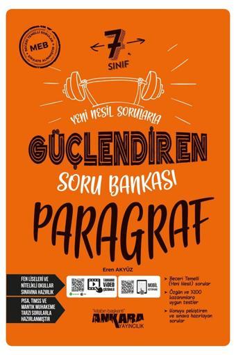 Ankara Yayıncılık Güncel 7.Sınıf Paragraf Yeni Nesil Sorularla Güçlendiren Soru Bankası