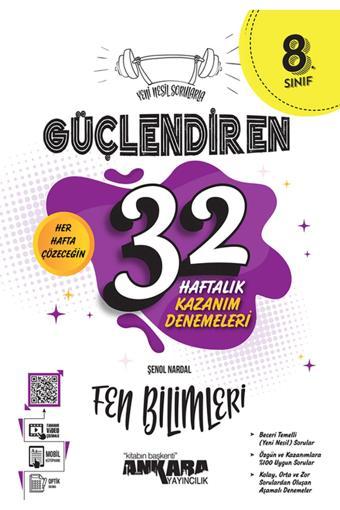 8. Sınıf Güçlendiren 32 Haftalık Fen Bilimleri Deneme - Tudem Yayınları