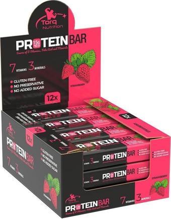 Torq Nutrition Protein Bar Çilek 50 gr (12 adet)