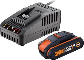 WORX WA3601 20Volt 2.0Ah. PowerShare Li-ion Akü ve Akü Şarj Cihazı