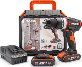 WORX WX-JCR 20Volt/2.0Ah Li-ion Çift Akülü Kömürsüz Profesyonel Darbeli Şarjlı Matkap