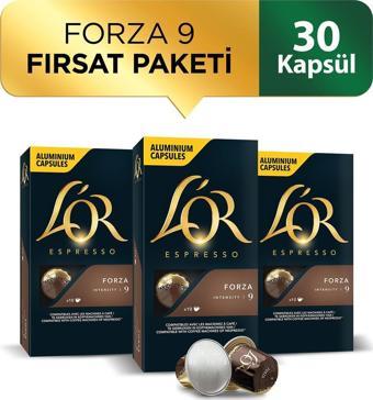 L'OR - Forza - Intensity 9 - Nespresso Uyumlu Kapsül Kahve Fırsat Paketi 10 x 3 Paket (30 Adet)