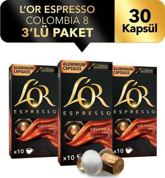 L'OR Espresso Origin Colombia 3'lü Fırsat Paketi 30 Kapsül